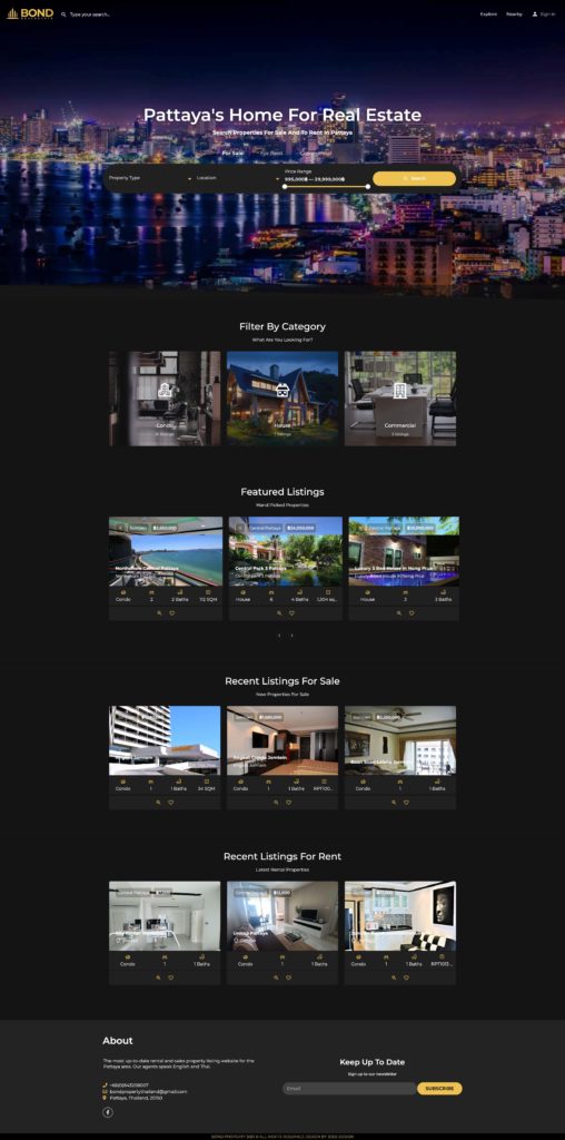 Bond Property Website Design by JD Design
