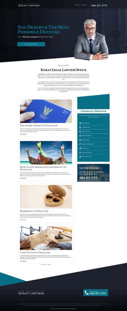 Korat Lawyers Website Design by JD Design