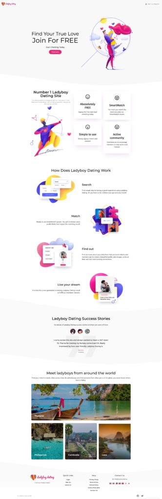 Ladyboy Dating Website Design by JD Design